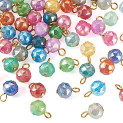 66Pcs 11 Colors Electroplate Imitation Jade Glass Charms&nbsp;PALLOY-TAC0312