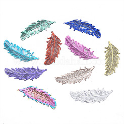 40Pcs 10 Colors 201 Stainless Steel Filigree Pendants&nbsp;STAS-TA0001-92