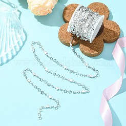 2.5M Brass Imitation Pearl Heart Link Chains&nbsp;CH-CJ0001-08