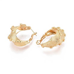 Twist Brass Hoop Earrings&nbsp;EJEW-T047-104G