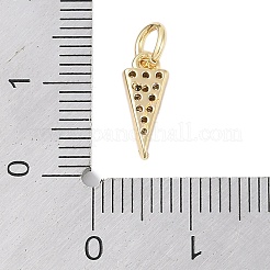 Rack Plating Brass Micro Pave Clear Cubic Zirconia Charms&nbsp;LS-KK-Z060-15G