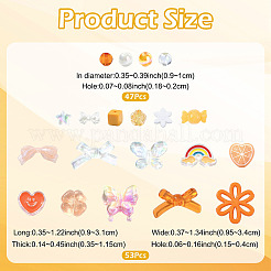100Pcs 20 Styles Transparent & Opaque Acrylic Beads&nbsp;MACR-FS0002-38
