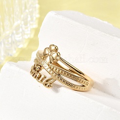 304 Stainless Steel Adjustable Cuff Open Rings for Women&nbsp;RJEW-K316-02G