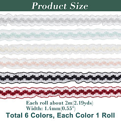 12m 6 Colors Braided Net Lace Elastic Cord/Band&nbsp;OCOR-AR0001-26