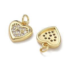 Brass Micro Pave Clear Cubic Zirconia Pendants&nbsp;KK-H256-09G