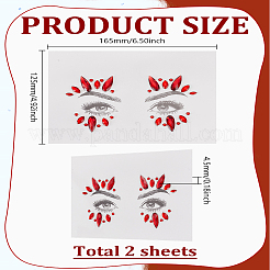 2 Sheets Acrylic Face Gems Stickers&nbsp;DIY-LP0001-73