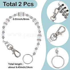 2Pcs Glass Keychain&nbsp;HJEW-SC0002-31
