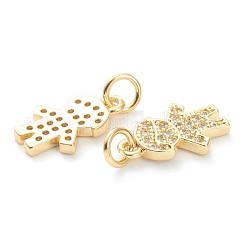 Brass Micro Pave Clear Cubic Zirconia Pendants&nbsp;ZIRC-J041-15