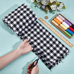 1.5M Tartan Polycotton Fabric&nbsp;AJEW-BC0010-48B