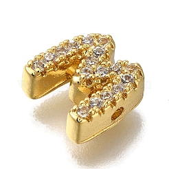 Rack Plating Brass Micro Pave Clear Cubic Zirconia Beads&nbsp;KK-G500-30G-M