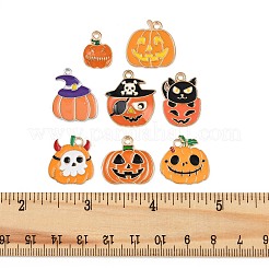 16Pcs 8 Styles Halloween Alloy Enamel Pendants&nbsp;ENAM-FP0003-05