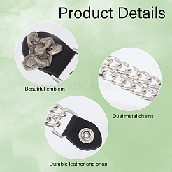 5Pcs Iron & Imitation Leather Waistcoat Extension Chain&nbsp;FIND-CA0009-87A