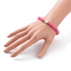 Handmade Polymer Clay Heishi Beads Stretch Bracelets&nbsp;BJEW-JB05759