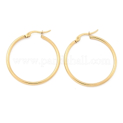 Ion Plating(IP) 304 Stainless Steel Hoop Earrings&nbsp;X-EJEW-N0016-11G-E