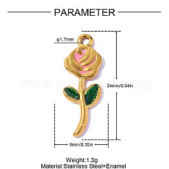 304 Stainless Steel Enamel Pendants&nbsp;STAS-OY019-54G