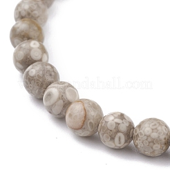6mm Round Natural Maifanite/Maifan Stone Beads Stretch Bracelet&nbsp;BJEW-JB07088-03