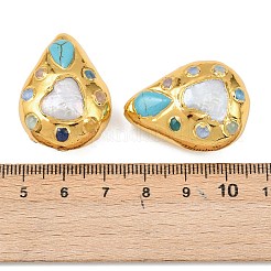 Dyed Synthetic Turquoise & Natural Quartz & Glass Beads&nbsp;KK-H516-17G