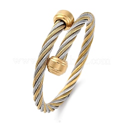 304 Stainless Steel Torque Bangles for Women&nbsp;BJEW-P310-23GP