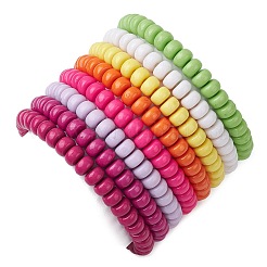 Acrylic Rondelle Beaded Stretch Bracelets Set&nbsp;BJEW-JB11020-02