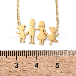 304 Stainless Steel Family Pendants Necklaces for Women&nbsp;NJEW-A045-11G