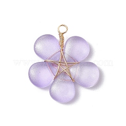 Copper Wire Wrapped Glass Pendants&nbsp;PALLOY-JF03439