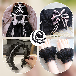 10M Double Layer Polyester Flower Elastic Lace Trim&nbsp;OHAR-WR0001-02C