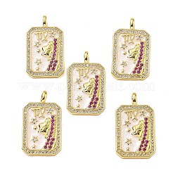 Brass Micro Pave Cubic Zirconia Pendants with Enamel&nbsp;KK-Z114-01G
