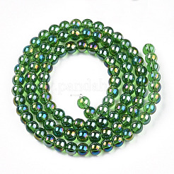 Electroplate Transparent Glass Beads Strands&nbsp;GLAA-T032-T4mm-AB07