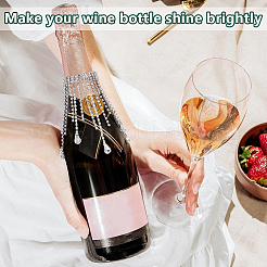 4Pcs Brass & Iron Rhinestone Wine Glass Charms&nbsp;HJEW-OC00283