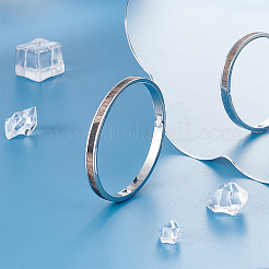 1Pc Stainless Steel Grooved Bangles&nbsp;STAS-UN0042-50B-P