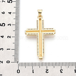 Brass Micro Pave Clear Cubic Zirconia Pendants&nbsp;KK-T080-08G