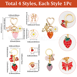 4Pcs Alloy Enamel Keychains&nbsp;KEYC-SC00017