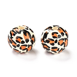 Printed Natural Wooden Beads&nbsp;WOOD-R270-05A
