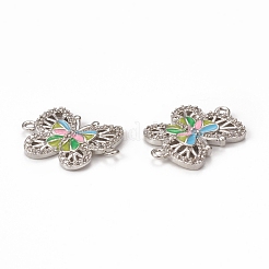 Brass Micro Pave Cubic Zirconia Connector Charms&nbsp;KK-E068-VB405