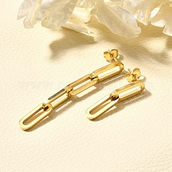304 Stainless Steel Dangle Stud Earrings for Women&nbsp;EJEW-C096-15G-01