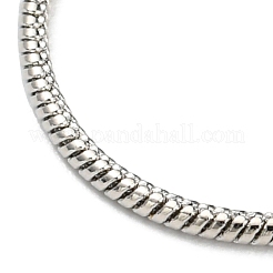 Long-Lasting Plated Brass Round Snake Chain Necklaces for Women&nbsp;NJEW-G105-03P