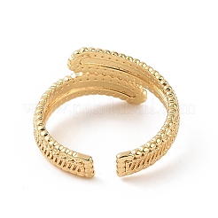 Brass Hollow Out Rectangle Open Cuff Ring for Women&nbsp;RJEW-E072-26G