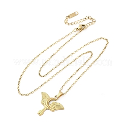 Moon Moth 304 Stainless Steel Pendant Necklaces&nbsp;NJEW-M096-22G