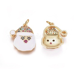 Brass Micro Pave Cubic Zirconia Pendants&nbsp;ZIRC-I028-05G