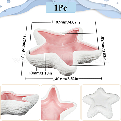 1Pc Starfish Shape Ceramic Jewelry Plate&nbsp;AJEW-SC0002-96A