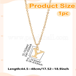 304 Stainless Steel Letter Pendant Necklaces&nbsp;NJEW-LP0001-53Y-G