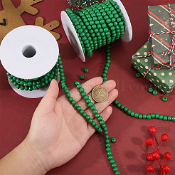 Christmas Wood Round Beads Hangiing Ornaments&nbsp;HJEW-CA00084