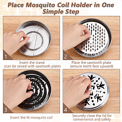 6Pcs Portable Stainless Steel Mosquito Coil Holder with Handle&nbsp;AJEW-WA0004-59