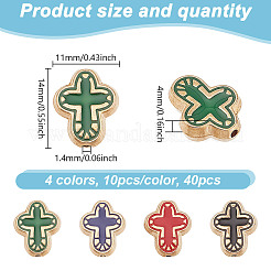 40Pcs 4 Colors Golden Alloy Enamel Beads&nbsp;FIND-GO0003-30