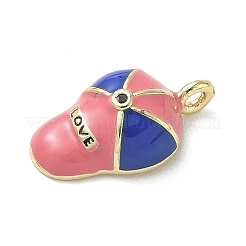 Brass Micro Pave Cubic Zirconia Enamel Pendants&nbsp;KK-L248-17G