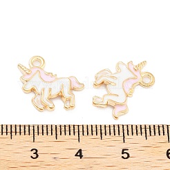 Light Gold Plated Alloy Enamel Pendants&nbsp;ENAM-M219-08KCG-01