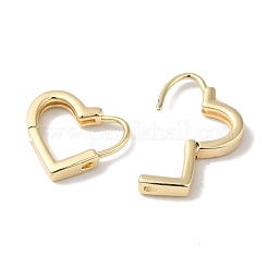 Heart Brass Hoop Earrings for Women&nbsp;EJEW-U008-04G