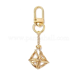 Stainless Steel Macrame Chain Pouch Round Natural Lapis Lazuli & Amethyst & Green Aventurine & Carnelian & Rose Quartz Holder Pendant Decorations&nbsp;HJEW-JM02050-01