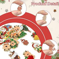 15Pcs 15 Styles Christmas Theme Alloy Enamel Pendants&nbsp;ENAM-FS0003-96