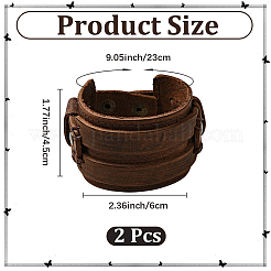 2Pcs Cowhide Cord Wide Cord Bracelets&nbsp;BJEW-CL0001-63A
